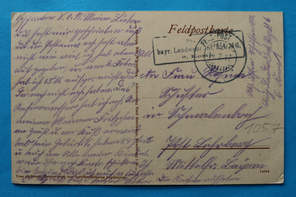 Postcard PC 1917 Bezange WWI France